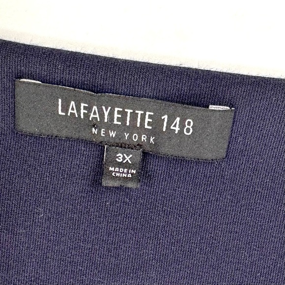 Lafayette 148 colorblock navy blue knit stretchy shift dress New York 3X plus - Picture 2 of 11